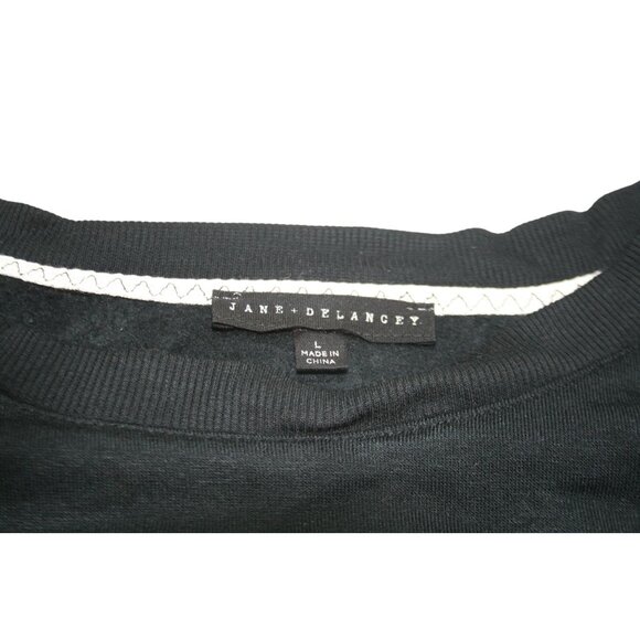 Jane & Delancey Ghost Crewneck Sweatshirt Black Womens L Cozy Halloween Spooky - Picture 2 of 5